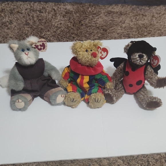Ty Beanie Babies Lot, Whiskers, Picadilly, And Bugsy - Picture 1 of 8